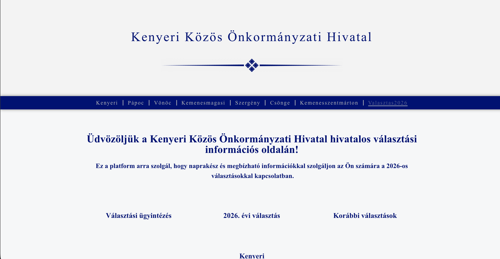 Kenyeri Hivatal projekt borítóképe
