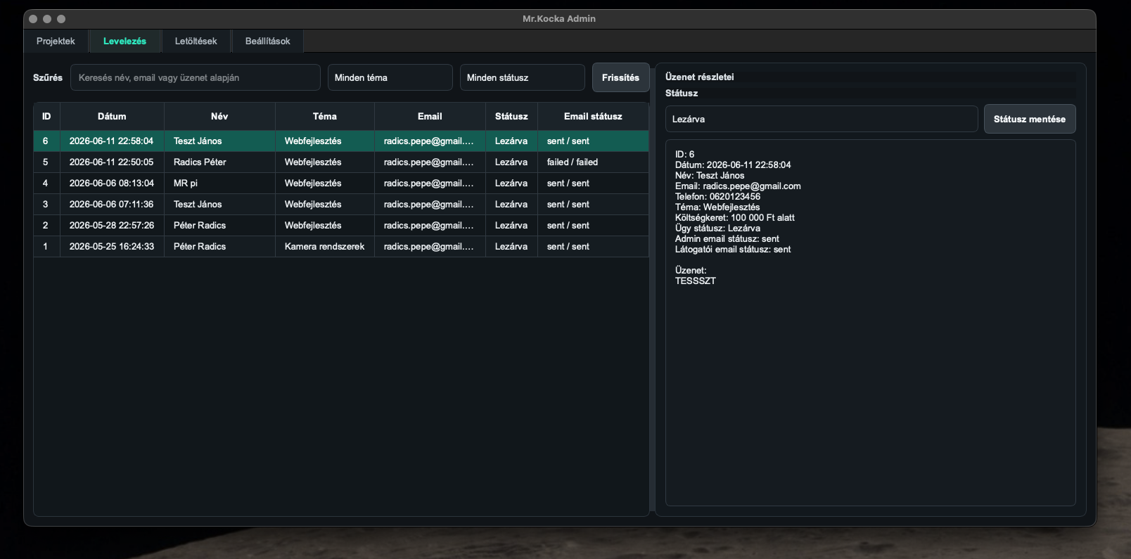 Weboldal Admin App galéria kép 1